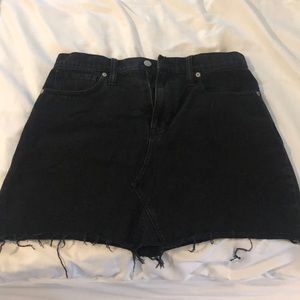 Madewell Black Jean Mini Skirt